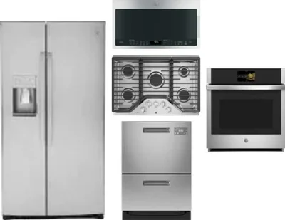 5 Piece Package Includes Refrigerator, Cooktop, Wall Oven, Microwave And Dishwasher